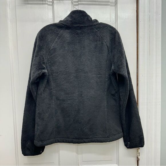 North Face Osito black long hair zip up fleece jacket women's medium - Picture 4 of 7